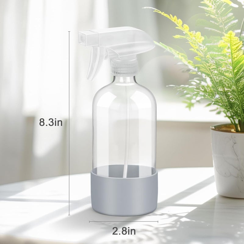 Worldgsb 2 Pack Glass Spray Bottles with Silicone Sleeve, 16 oz Empty Refillable Containers with Adjustable Spray Nozzles, Spray Bottles for Hair, Cleaning Solutions and Plants - Image 4